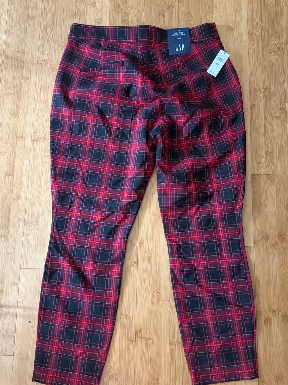 GAP Red and Black Plaid Kids Trousers